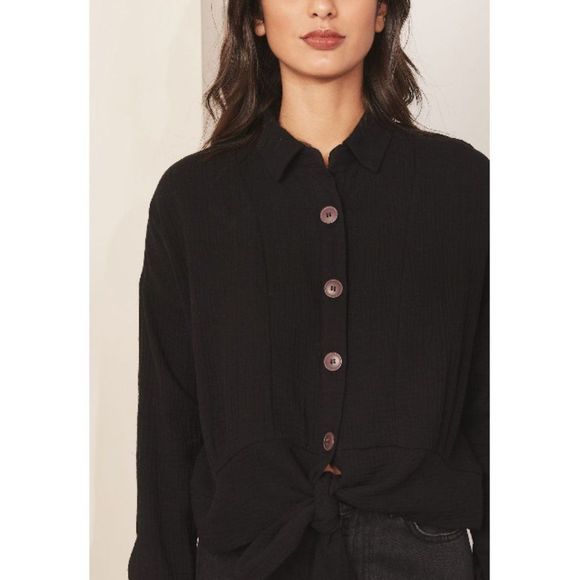 Free People 'Sun Streaks' Tie Front Top - Picture 3 of 12